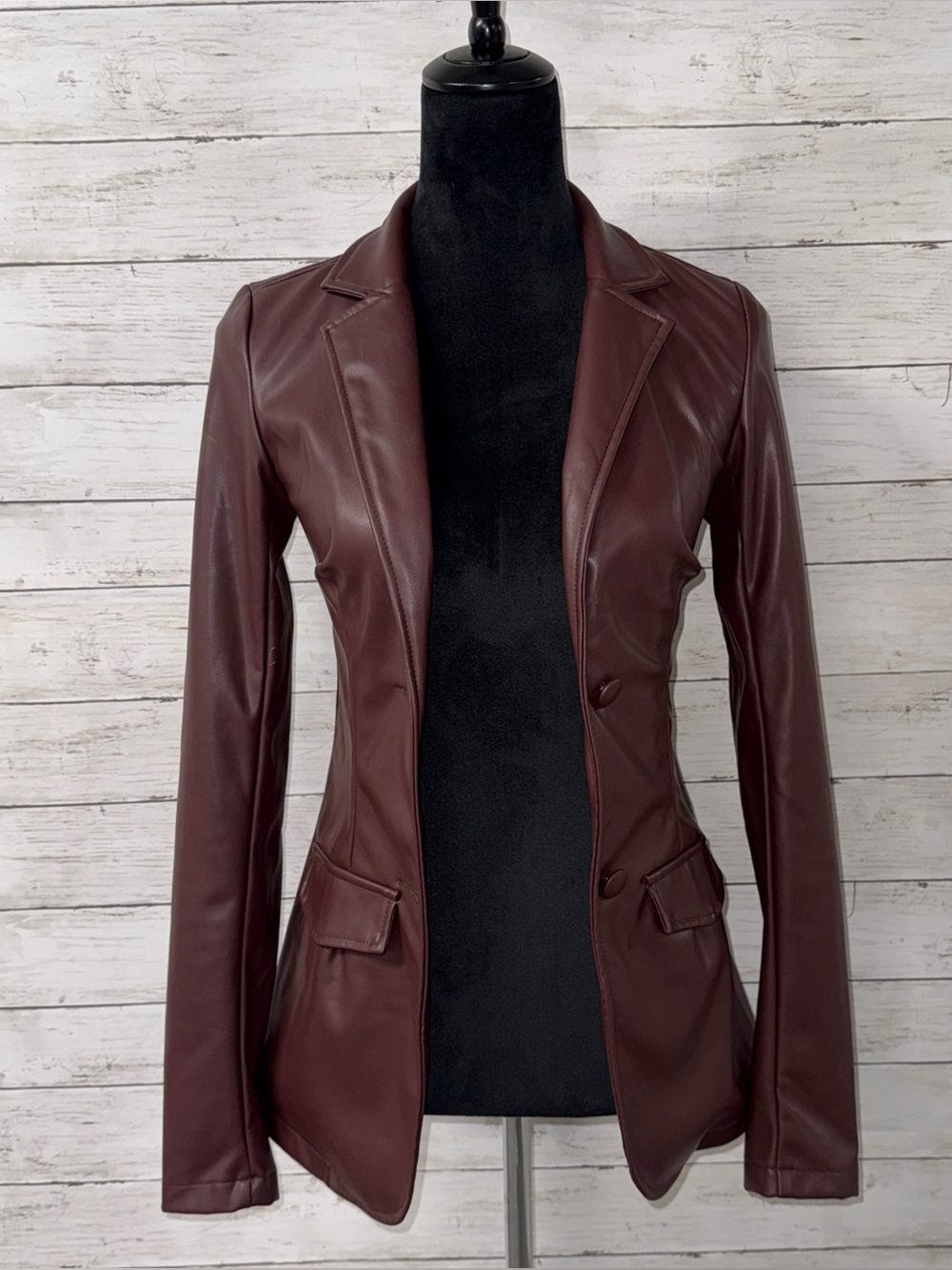 Pretty Little Thing Faux Leather Blazer